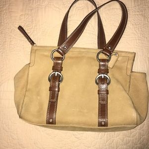 Vintage 90s Coach satchel suede bag.
